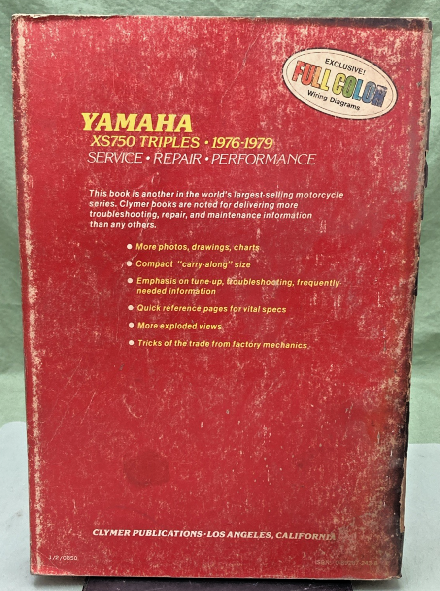 GENUINE CLYMER M404 YAMAHA XS750 TRIPLES SERVICE MANUAL 1976-1979