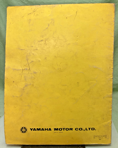 GENUINE YAMAHA LIT-11626-03-79 YZ80K OWNER'S AND SERVICE MANUAL 1982