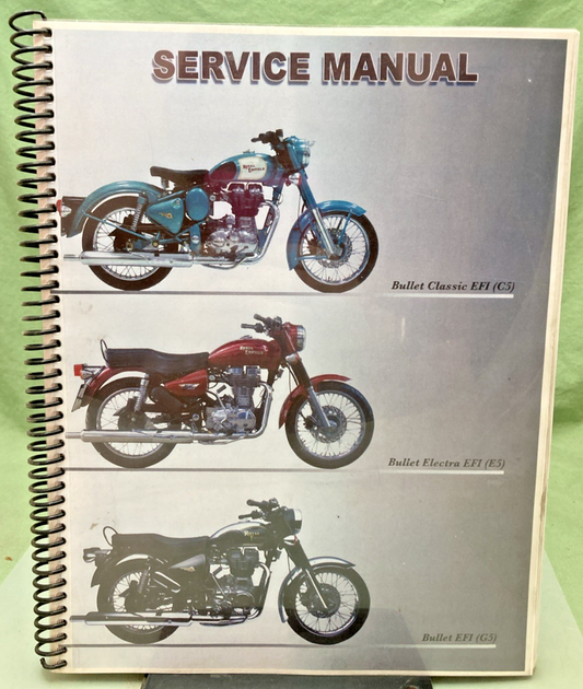 GENUINE ROYAL ENFIELD 597451 SERVICE MANUAL FOR BULLET CLASSIC, ELECTRA, EFI 200