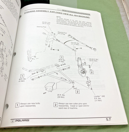 GENUINE POLARIS 9916583 MAGNUM 325 AND HDS SERVICE MANUAL 2001