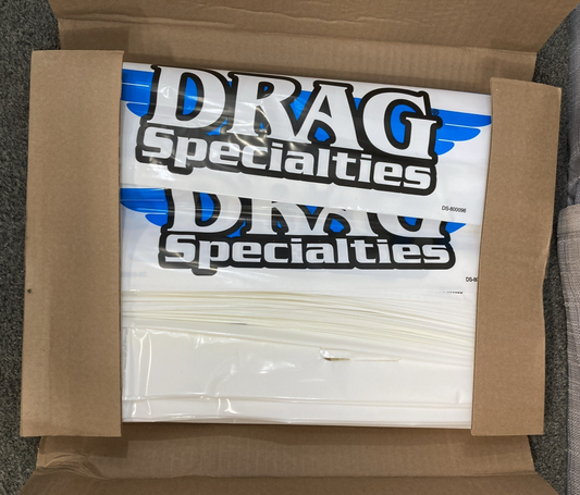 NEW GENUINE DRAG SPECIALTIES 9904-0932 15X18 SHOPPING BAGS 100 COUNT CASE