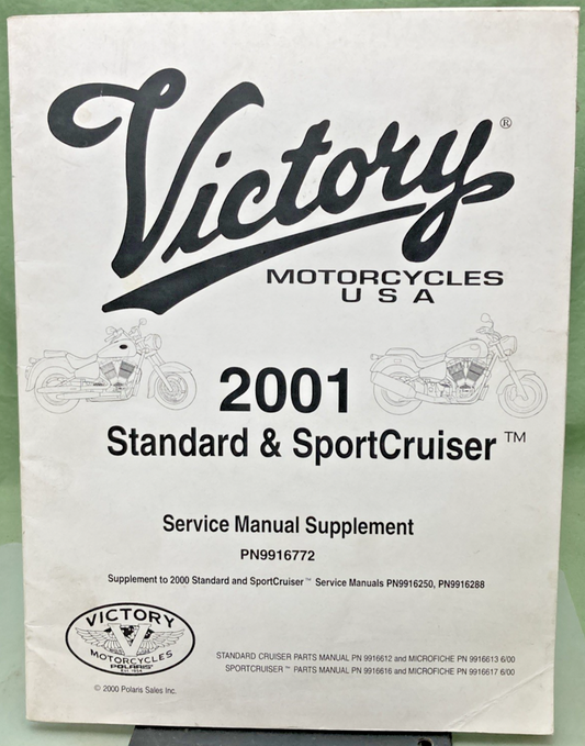 GENUINE VICTORY 9916772 STANDARD AND SUPPORT CRUISER SERVICE MANUAL SUP 2001