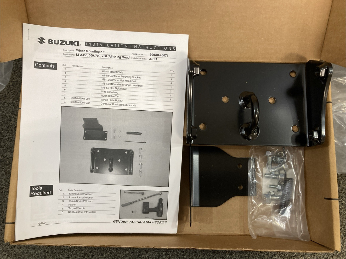 NEW GENUINE WARN 79380 WINCH MOUNTING KIT FOR SUZUKI 990A0-45071