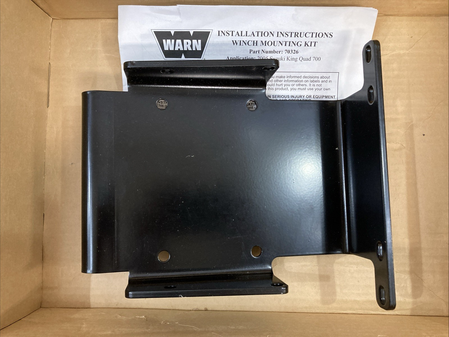 NEW GENUINE WARN 70326 WINCH MOUNT PLATE ONLY FOR SUZUKI