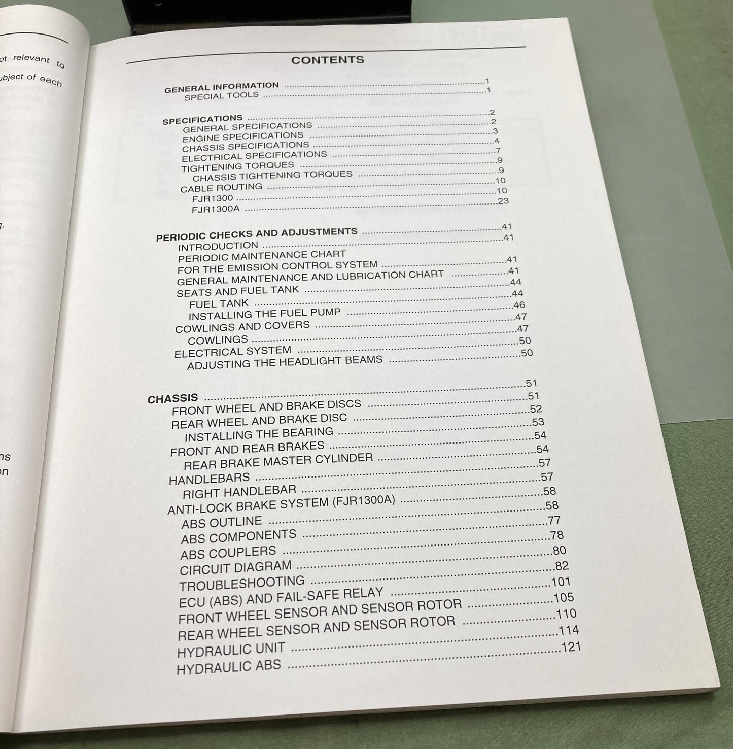 Genuine Yamaha LIT-11616-17-27 FJR1300S(C) FJR1300AS(C) Supp. Service Manual 2003