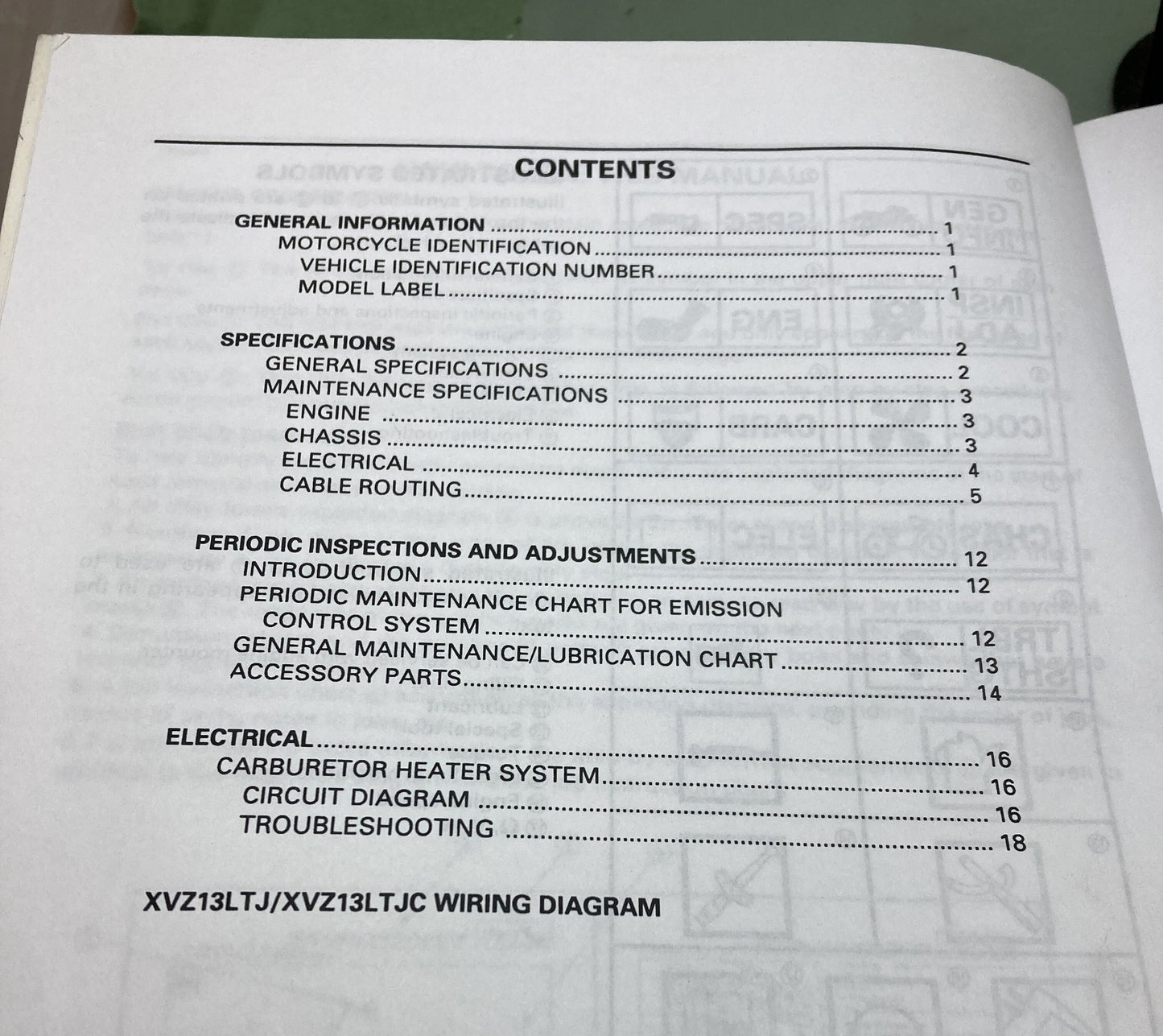 Genuine Yamaha LIT-11616-VZ-01 XVZ13A/AC/AT/ATC/LT/LTC Service Manual 1996