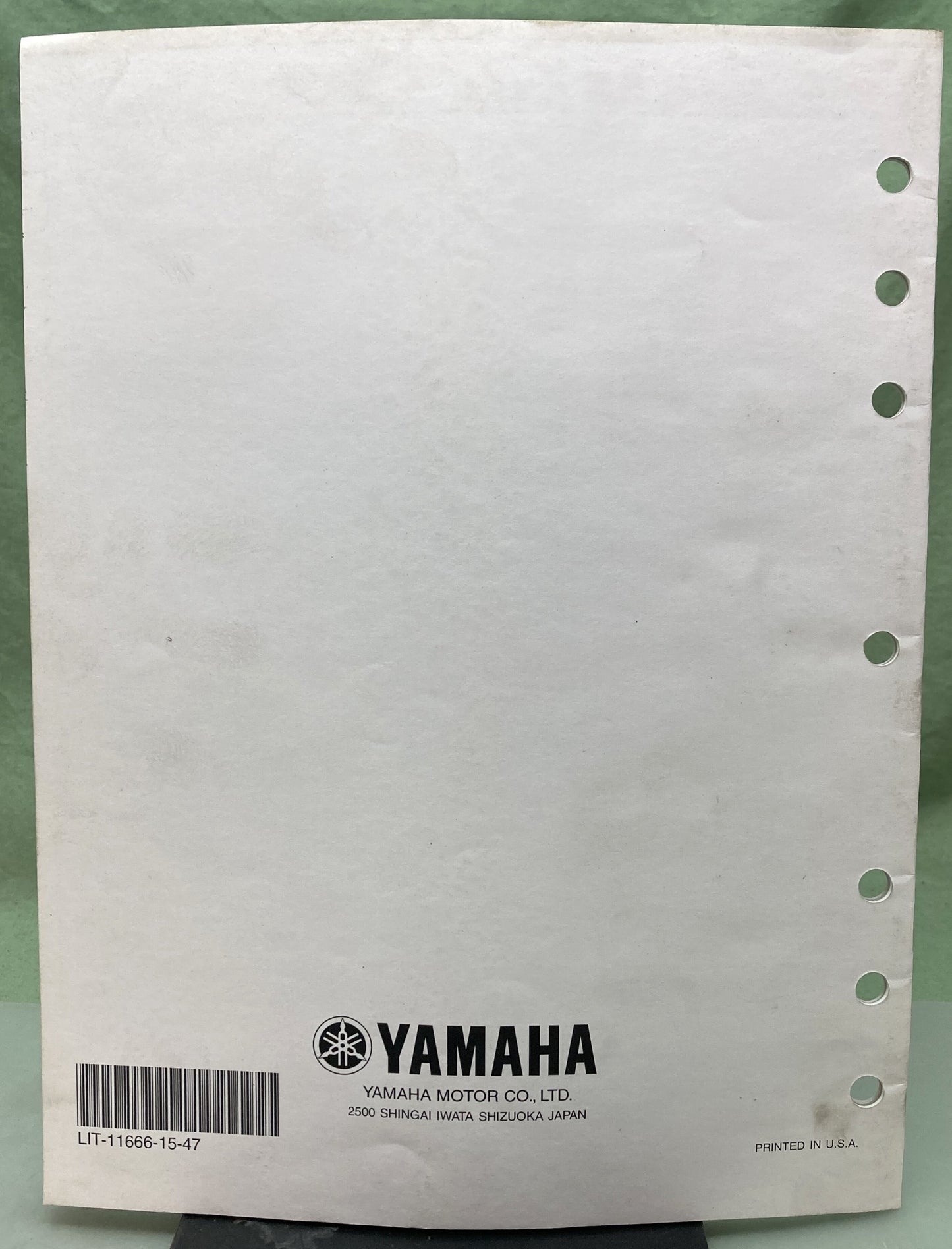 Genuine Yamaha LIT-11666-15-47 YZF-R1P YZF-R1PC Assembly Manual 2001