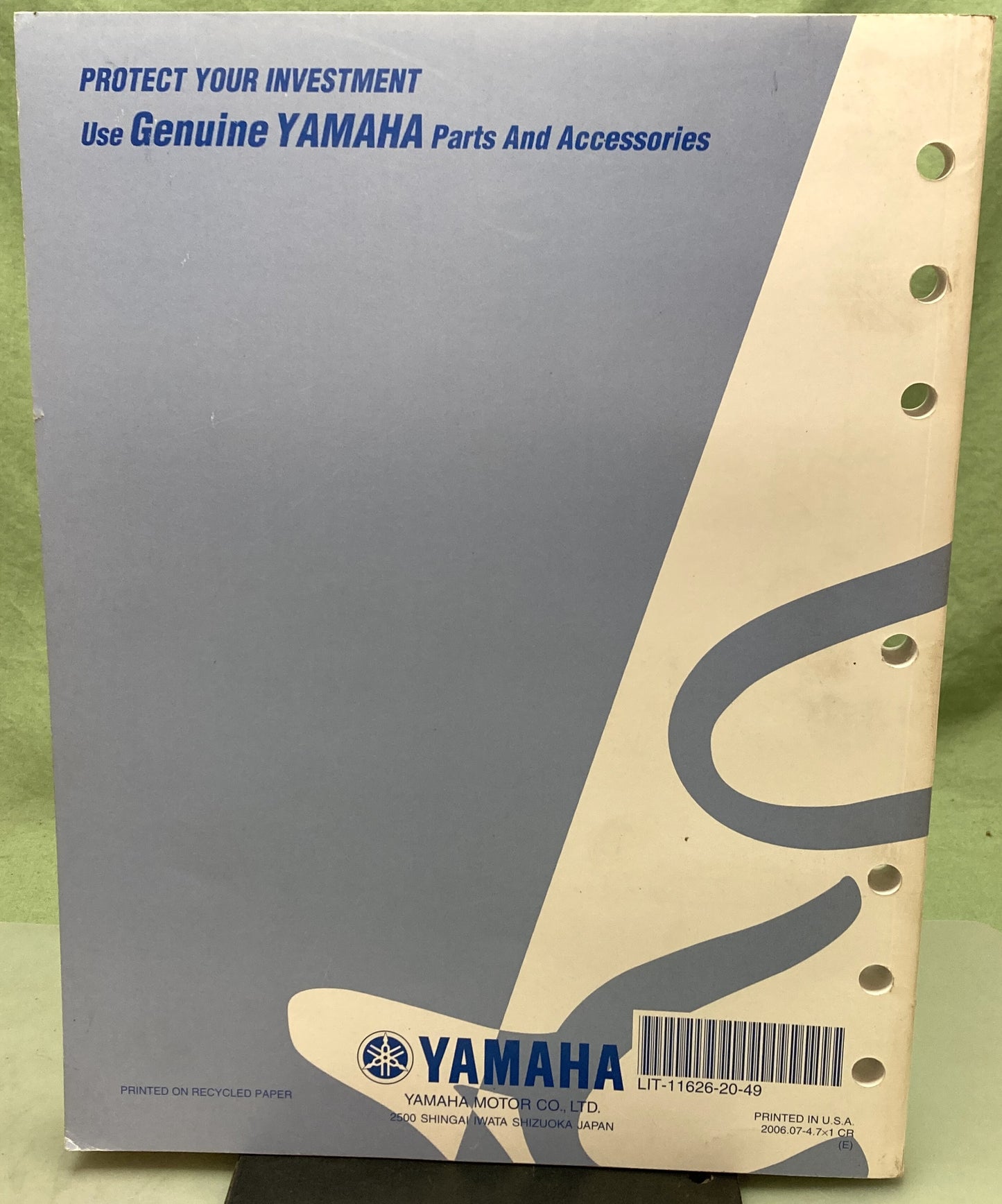 Genuine Yamaha LIT-11626-20-49 YZ450FW Owner's Service Manual 2006