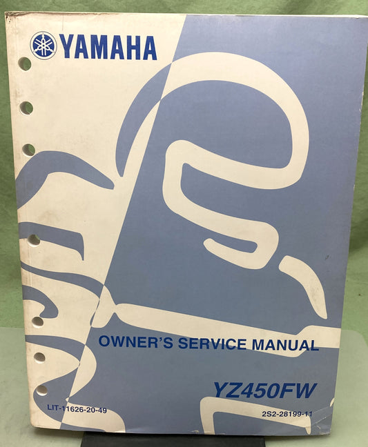 Genuine Yamaha LIT-11626-20-49 YZ450FW Owner's Service Manual 2006