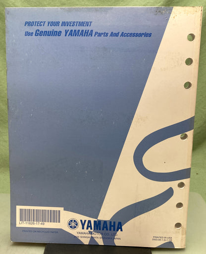 Genuine Yamaha LIT-11626-17-49 WR450FS Owner's Service Manual 2003