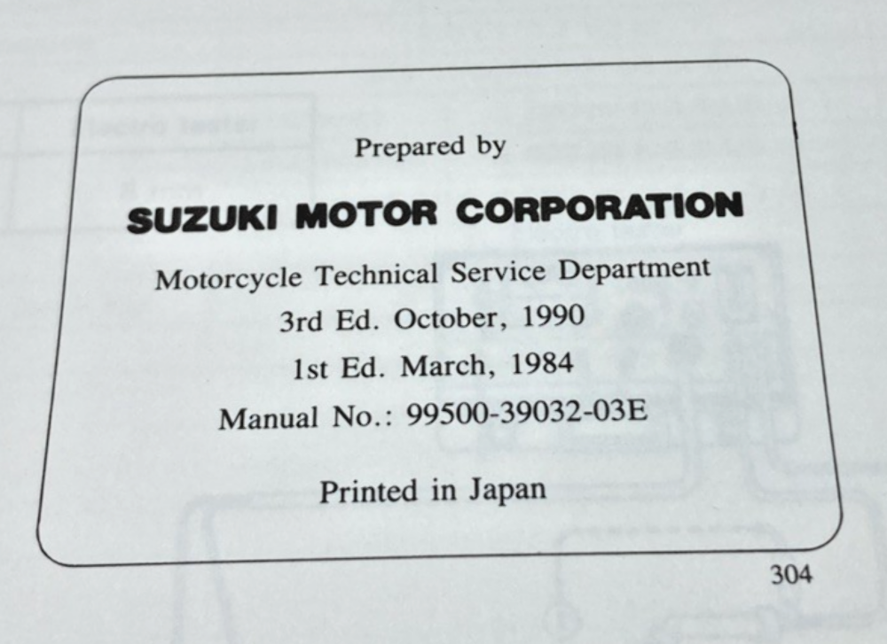 GENUINE SUZUKI 99500-39032-03E GS1150 SERVICE MANUAL 1990