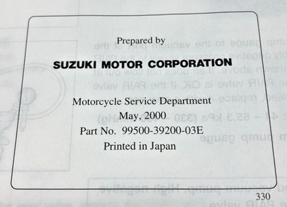 GENUINE SUZUKI 99500-39200-03E GSF1200S SERVICE MANUAL 2000