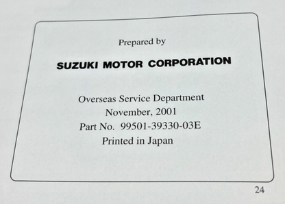 GENUINE SUZUKI 99501-39330-03E GSX1300R SUPPLEMENTARY SERVICE MANUAL 2001
