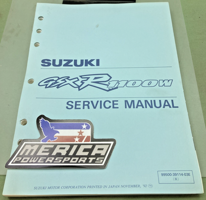 GENUINE SUZUKI 99500-39114-03E GSXR1100W SERVICE MANUAL 1992