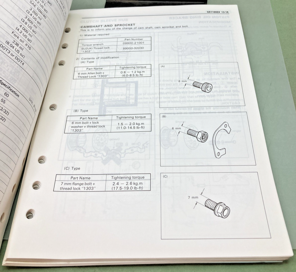 GENUINE SUZUKI 99500-39012-03E GS1100 SERVICE MANUAL 1990