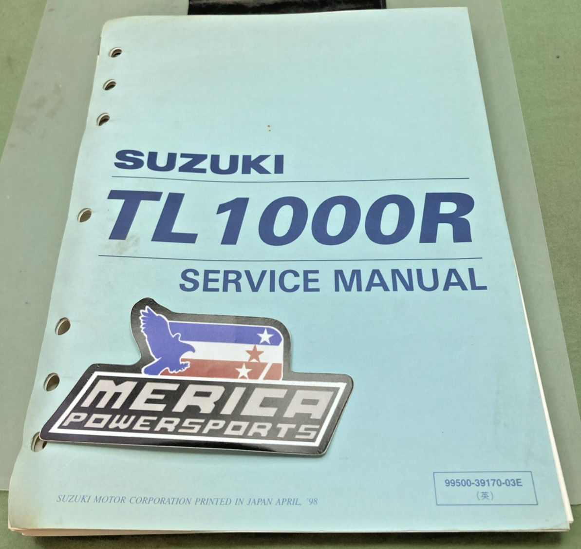 GENUINE SUZUKI 99500-39170-03E TL1000R SERVICE MANUAL 1998