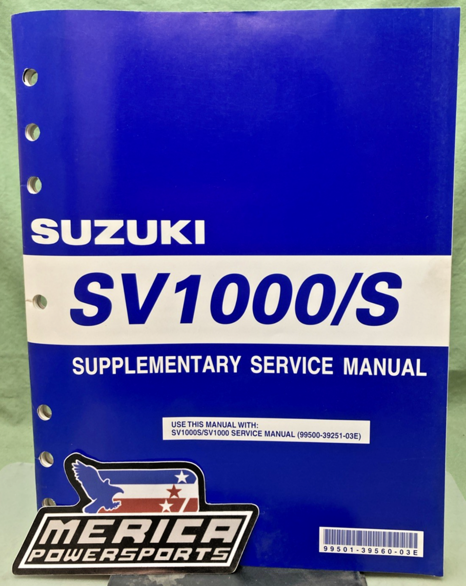 GENUINE SUZUKI 99501-39560-03E SV1000S SUPPLEMENTARY SERVICE MANUAL 2004