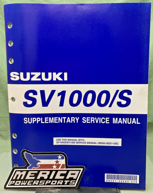 GENUINE SUZUKI 99501-39560-03E SV1000S SUPPLEMENTARY SERVICE MANUAL 2004