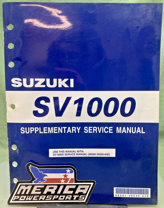 GENUINE SUZUKI 99501-39540-03E SV1000 SUPPLEMENTARY SERVICE MANUAL 2003