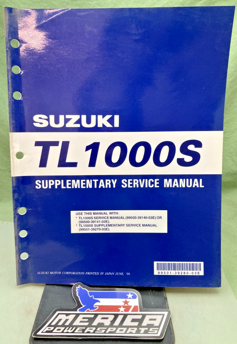 GENUINE SUZUKI 99501-39280-03E TL1000S SUPPLEMENTARY SERVICE MANUAL 1998