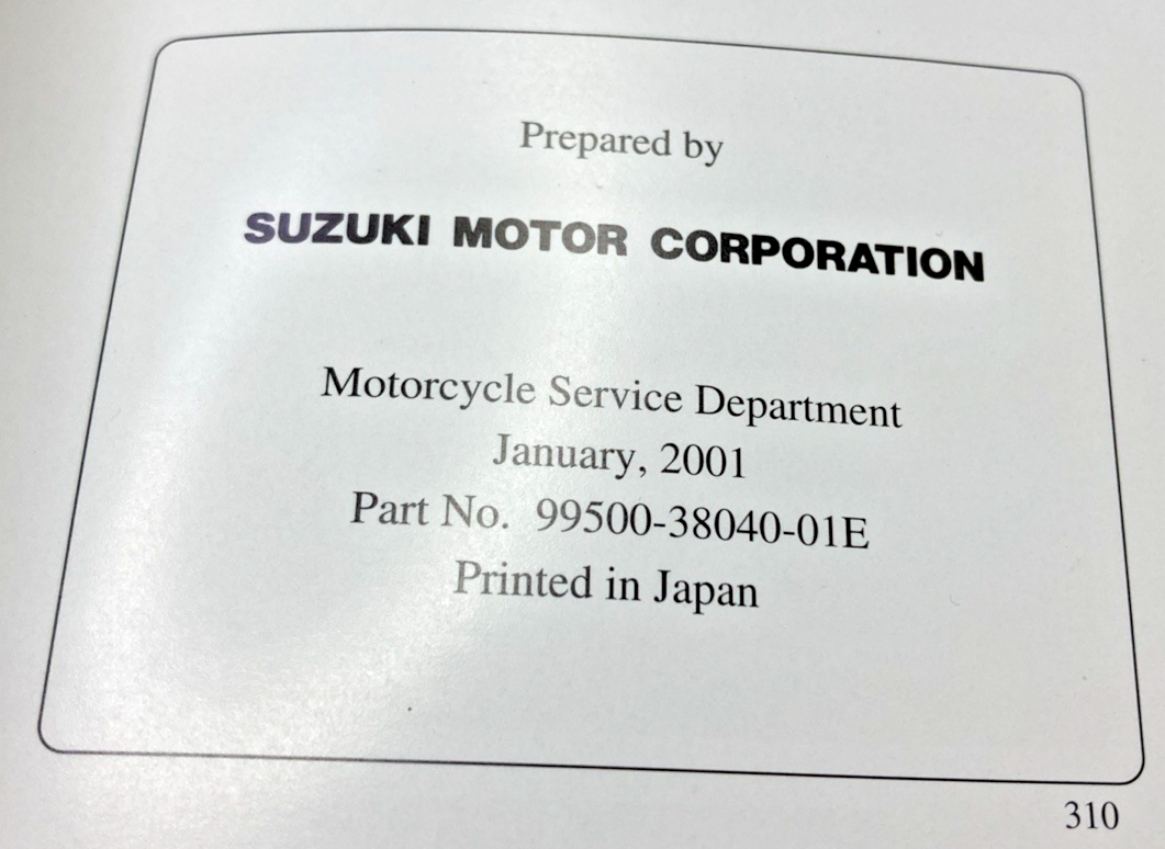 GENUINE SUZUKI 99500-38040-01E VL800 SERVICE MANUAL 2001
