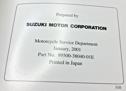 GENUINE SUZUKI 99500-38040-01E VL800 SERVICE MANUAL 2001