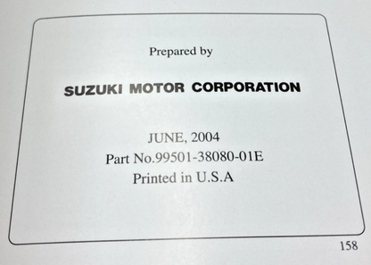 GENUINE SUZUKI 99501-38080-01E VL800 SUPPLEMENTARY SERVICE MANUAL 2004