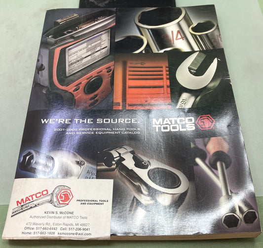 Genuine Matco Tools Professional Hand Tools and Service Equipment Catalog '01 '02