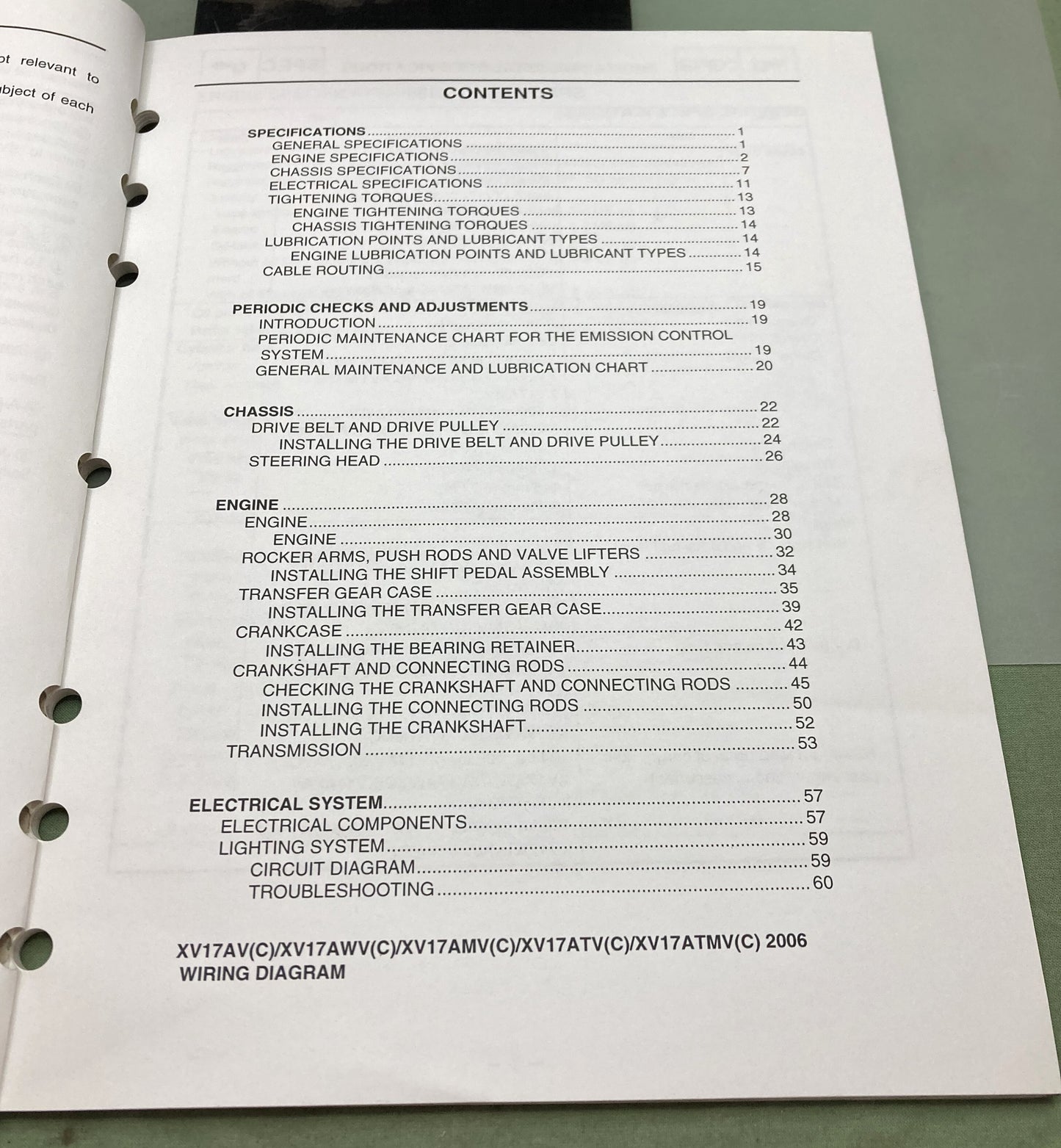 Genuine Yamaha LIT-11616-19-45 XV17AV(C) XV17AWV(C) Supp. Service Manual 2005
