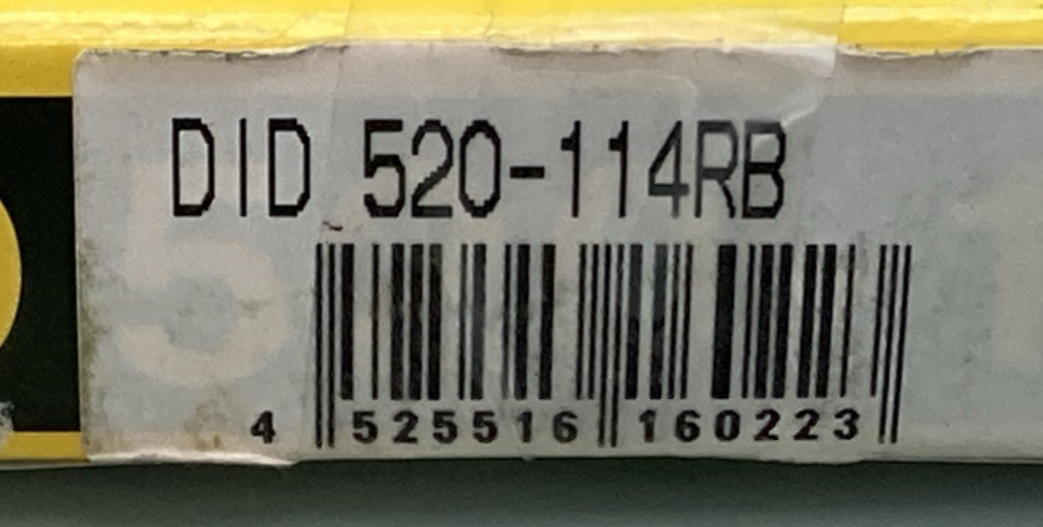 NEW GENUINE D.I.D. 520-114RB NON-SEALED CHAIN 520 X 114RB