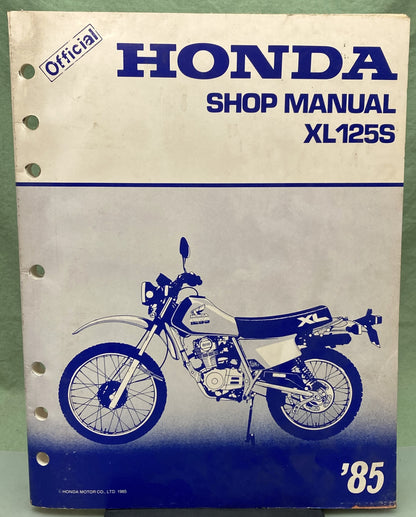 Genuine Honda MSKBI851I XL125S Shop Manual 1985