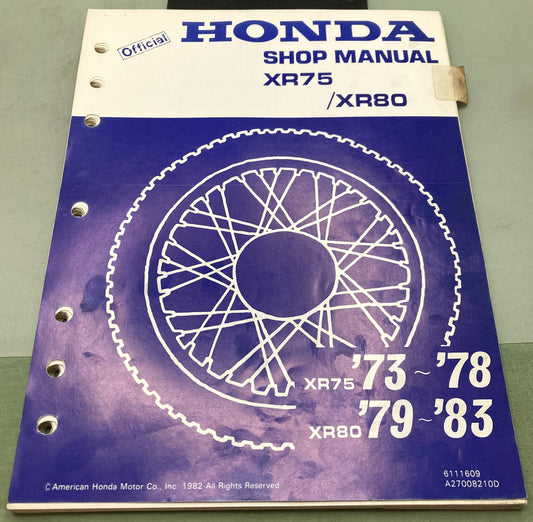 Genuine Honda 6115207 XL75/XL80S Shop Manual 1983