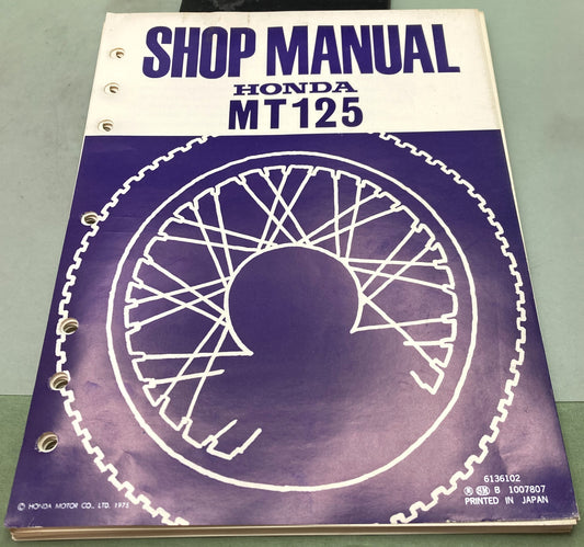 Genuine Honda 6136102 MT125 Shop Manual 1975