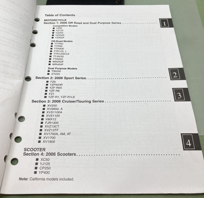 Genuine Yamaha LIT-11750-00-06 Motorcycle/Scooter Flat Rate Manual 2006