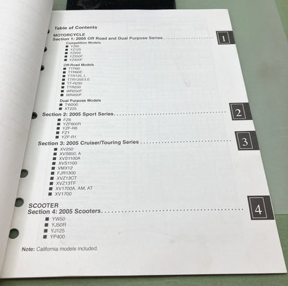 Genuine Yamaha LIT-11750-00-05 Motorcycle/Scooter Flat Rate Manual 2005