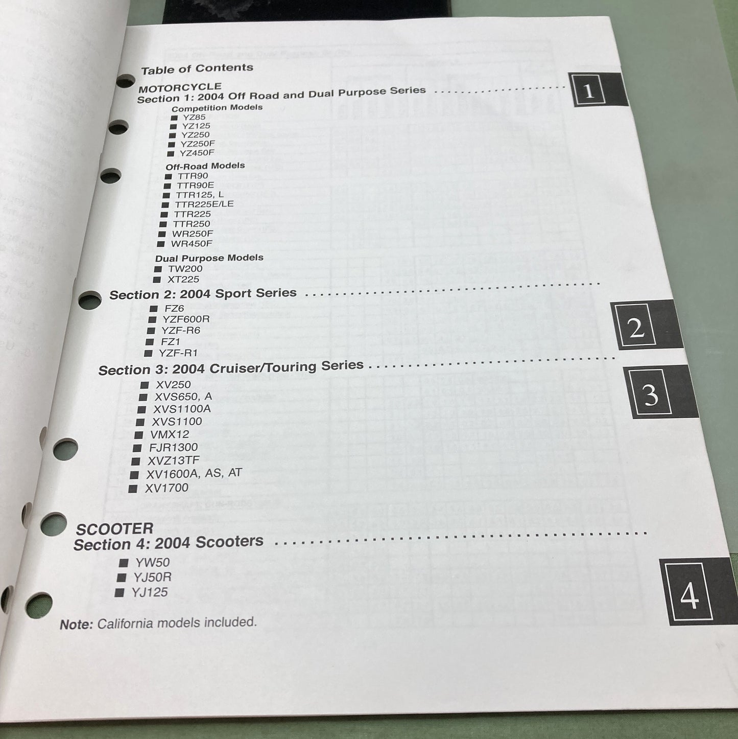 Genuine Yamaha LIT-11750-00-04 Motorcycle/Scooter Flat Rate Manual 2004