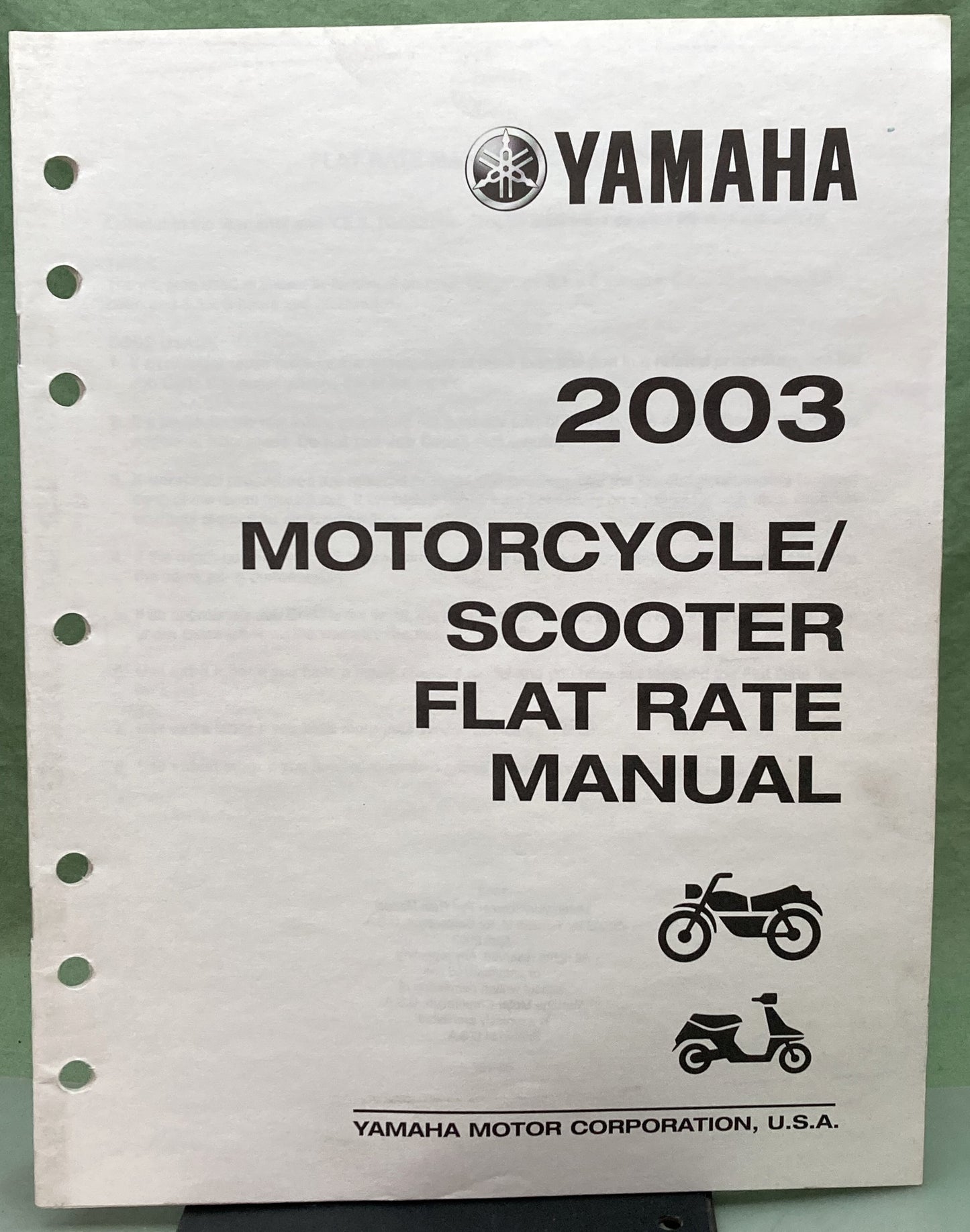 Genuine Yamaha LIT-11750-00-03 Motorcycle/Scooter Flat Rate Manual 2003