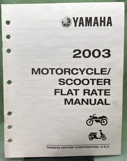 Genuine Yamaha LIT-11750-00-03 Motorcycle/Scooter Flat Rate Manual 2003