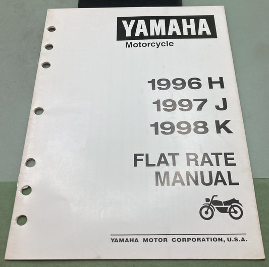 Genuine Yamaha LIT-11750-00-98 Motorcycle Flat Rate Manual '96 '97 '98
