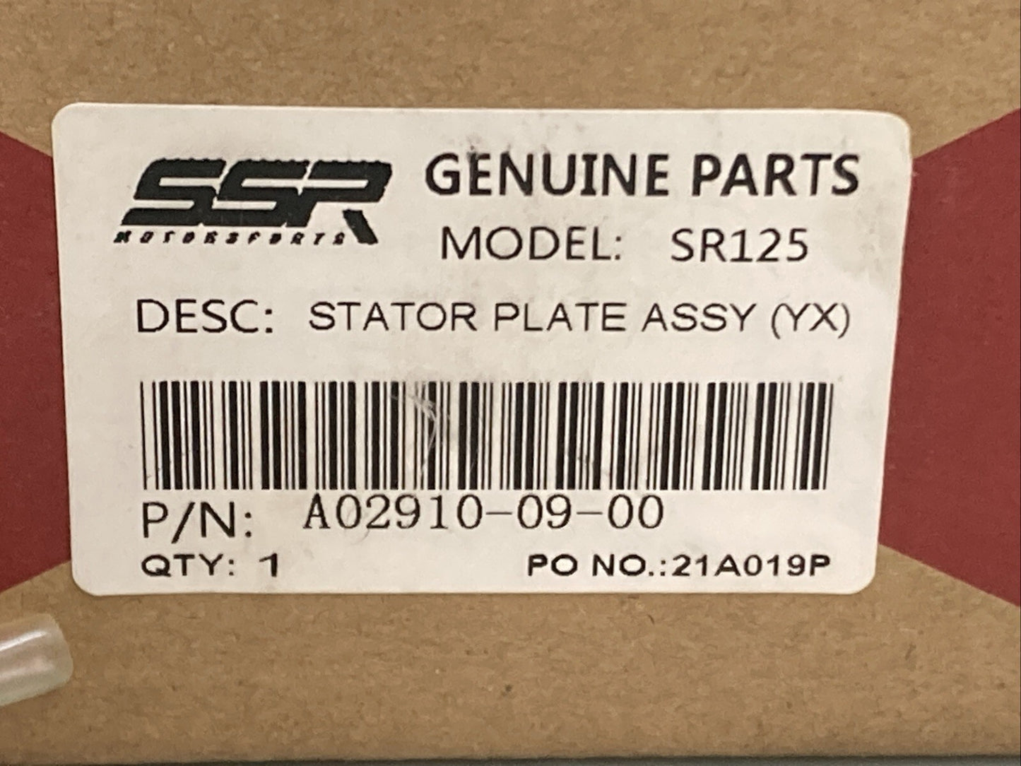 New Genuine SSR A02910-09-00 STATOR PLATE ASSY SR125