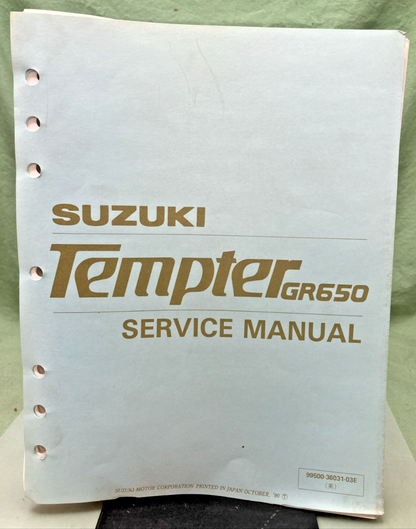 NEW GENUINE SUZUKI 99500-36031-03E TEMPTER GR650 SERVICE MANUAL 1990