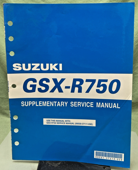 NEW GENUINE SUZUKI 99501-37210-03E GSX-R750 SUPPLEMENTARY SERVICE MANUAL 2001