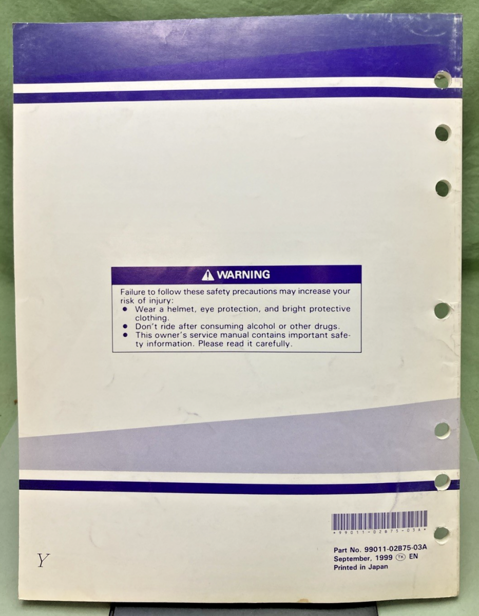 GENUINE SUZUKI 99011-02B75-03A RM80 SERVICE MANUAL 1999