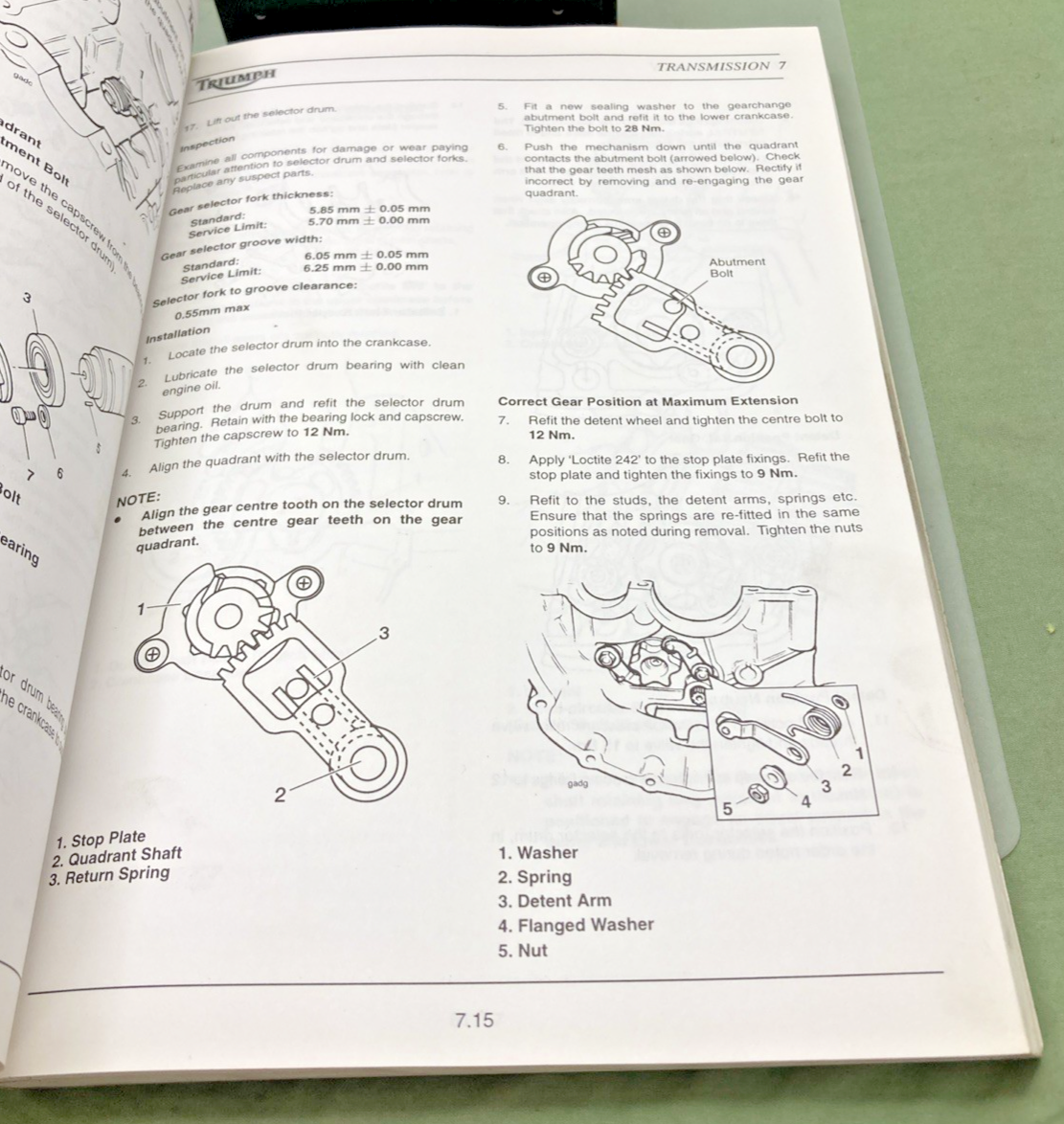 GENUINE TRIUMPH 3850570 DAYTONA AND SPEED TRIPLE SERVICE MANUAL 1998