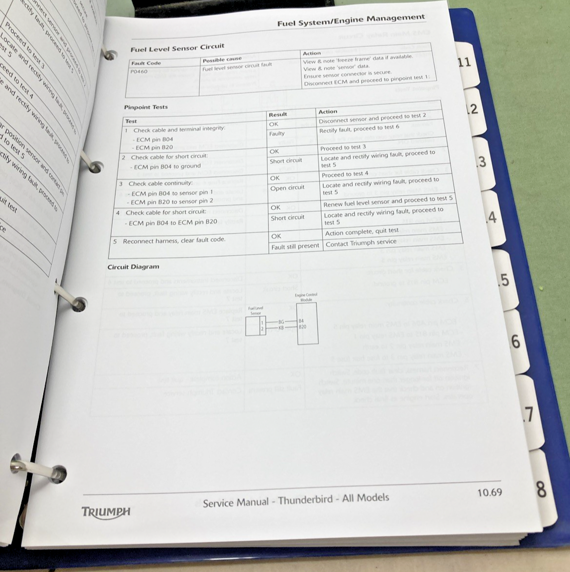 NEW GENUINE TRIUMPH 3850730 THUNDERBIRD/THUNDERBIRD STORM SERVICE MANUAL 2011