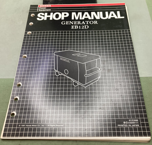 Genuine Honda 61ZC600 EB12D Generator Shop Manual 1991