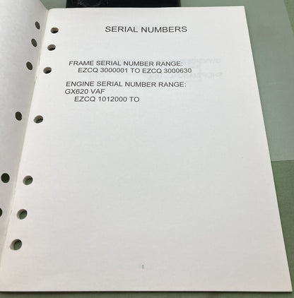 Genuine Honda EB11000 Generator Preliminary Parts Catalog 1996