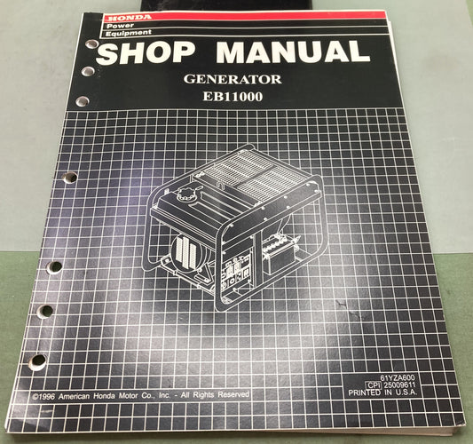 Genuine Honda 61YZA600 EB11000 Generator Shop Manual 1996