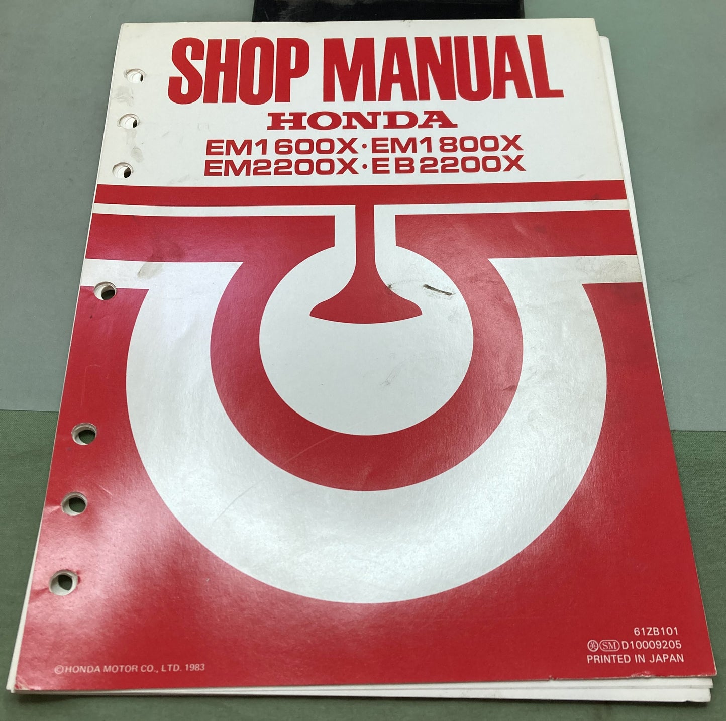 Genuine Honda 61ZB101 EM1600X EM1800X EM2200X EB2200X Shop Manual 1983