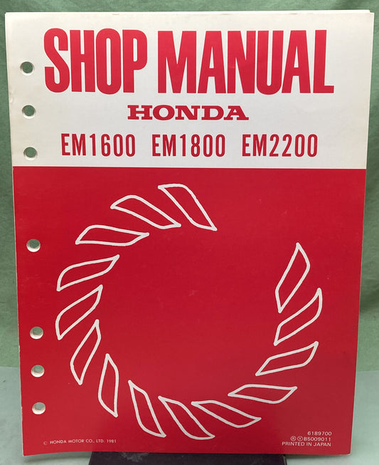Genuine Honda 6189700 EM1600 EM1800 EM2200 Shop Manual 1981